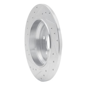 Mercedes-Benz CL550 Brake Rotor (1) - Rear Right - R1 Concepts - Drilled & Slotted - Silver - `07-`13